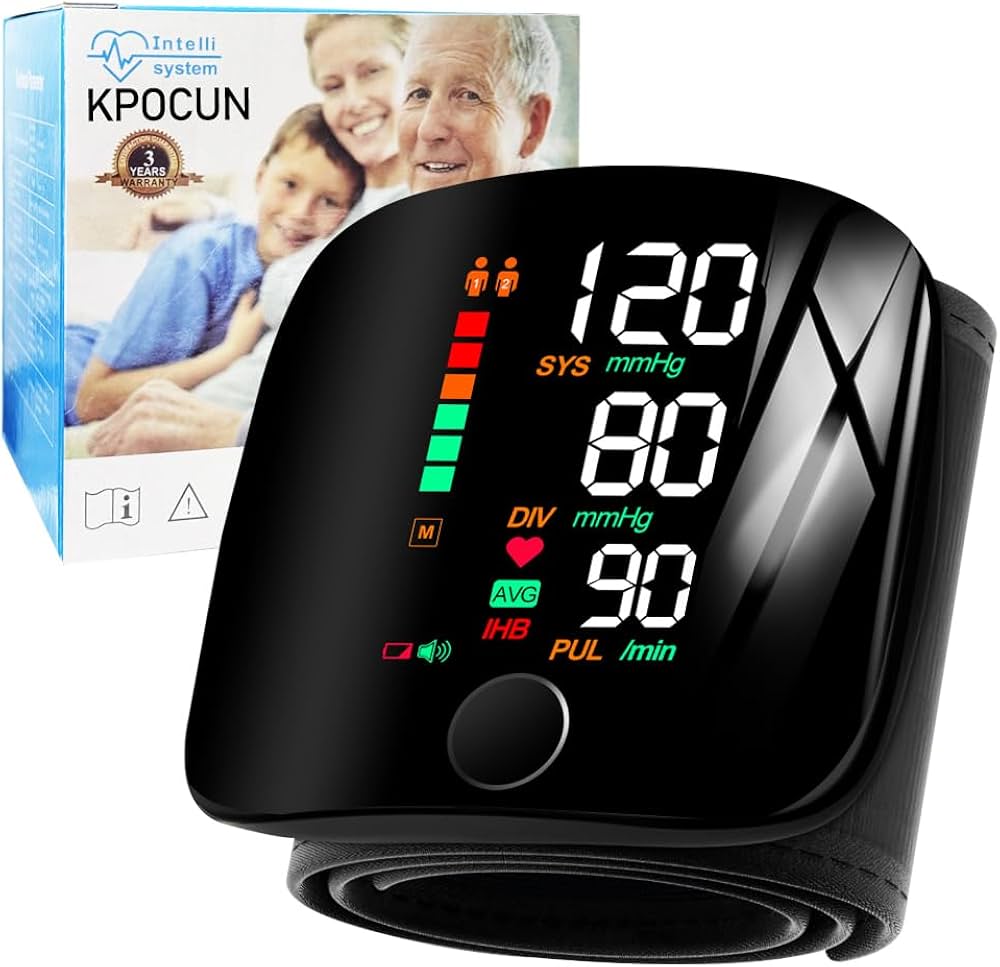 Tensiomètre poignet électronique chargeable - Précis et Écran LED Lisible